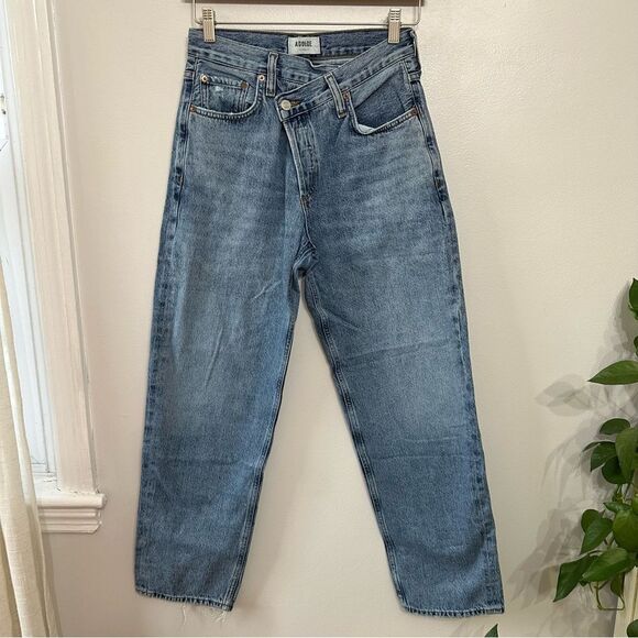 AGOLDE Criss Cross Jeans Straight Leg In Eternal - Picture 3 of 9